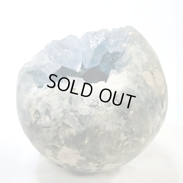 画像4: ★送料無料★ 存在感あり!のぞきこむと美しい!可愛い丸形セレスタイト原石(1) (4)