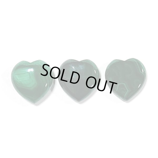 画像2: ★送料無料★ 世界に１つだけの芸術的な模様！マラカイトハート３個セット(32) (2)