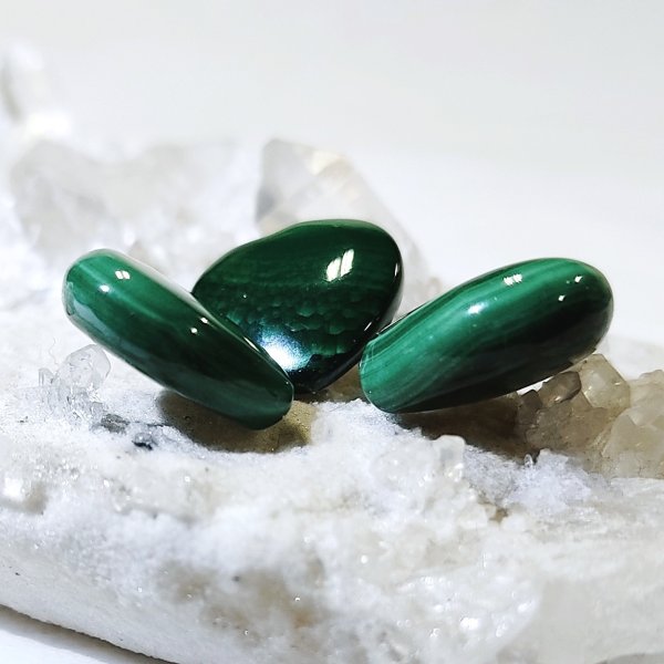 画像3: ★送料無料★ 世界に１つだけの芸術的な模様！マラカイトハート３個セット(30) (3)