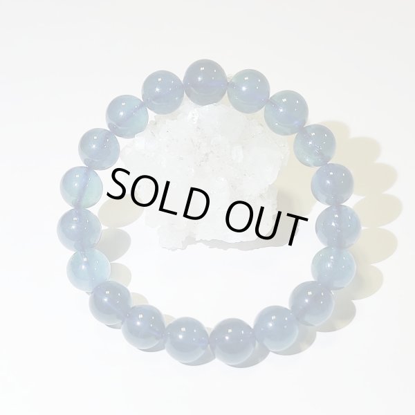 画像3: ★送料無料★ 深みのある濃ブルー！ ブルーグリーンアクアマリン10.5mmブレスレット(39) (3)