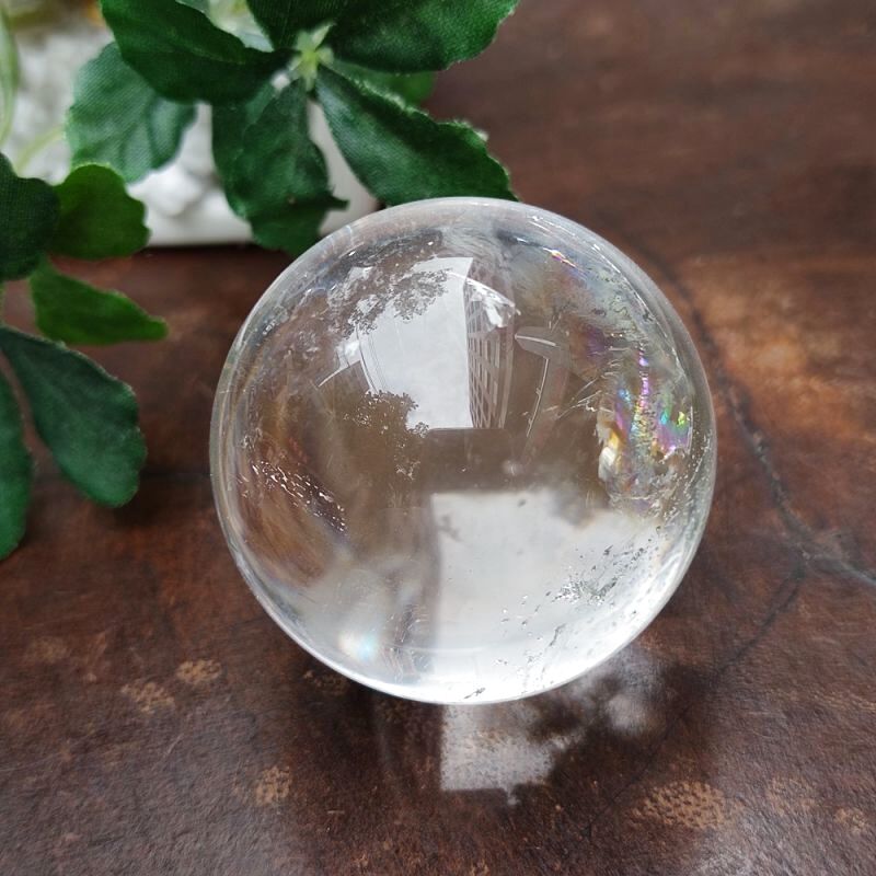 水晶 丸玉 台座付き